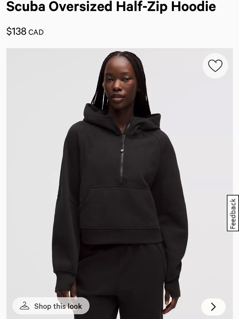 Lululemon Oversized Scuba Half-Zip Hoodie